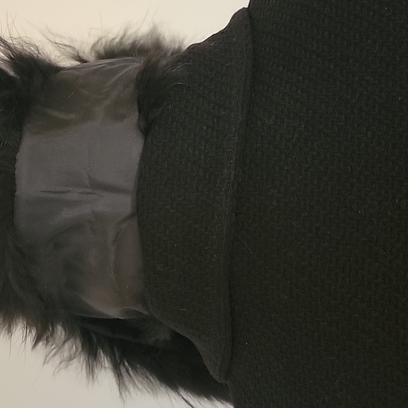 NWT Gorgeous Andrew Marc Black Posh Wool Coat with Removable Fur Collar Size:8 - Picture 9 of 16